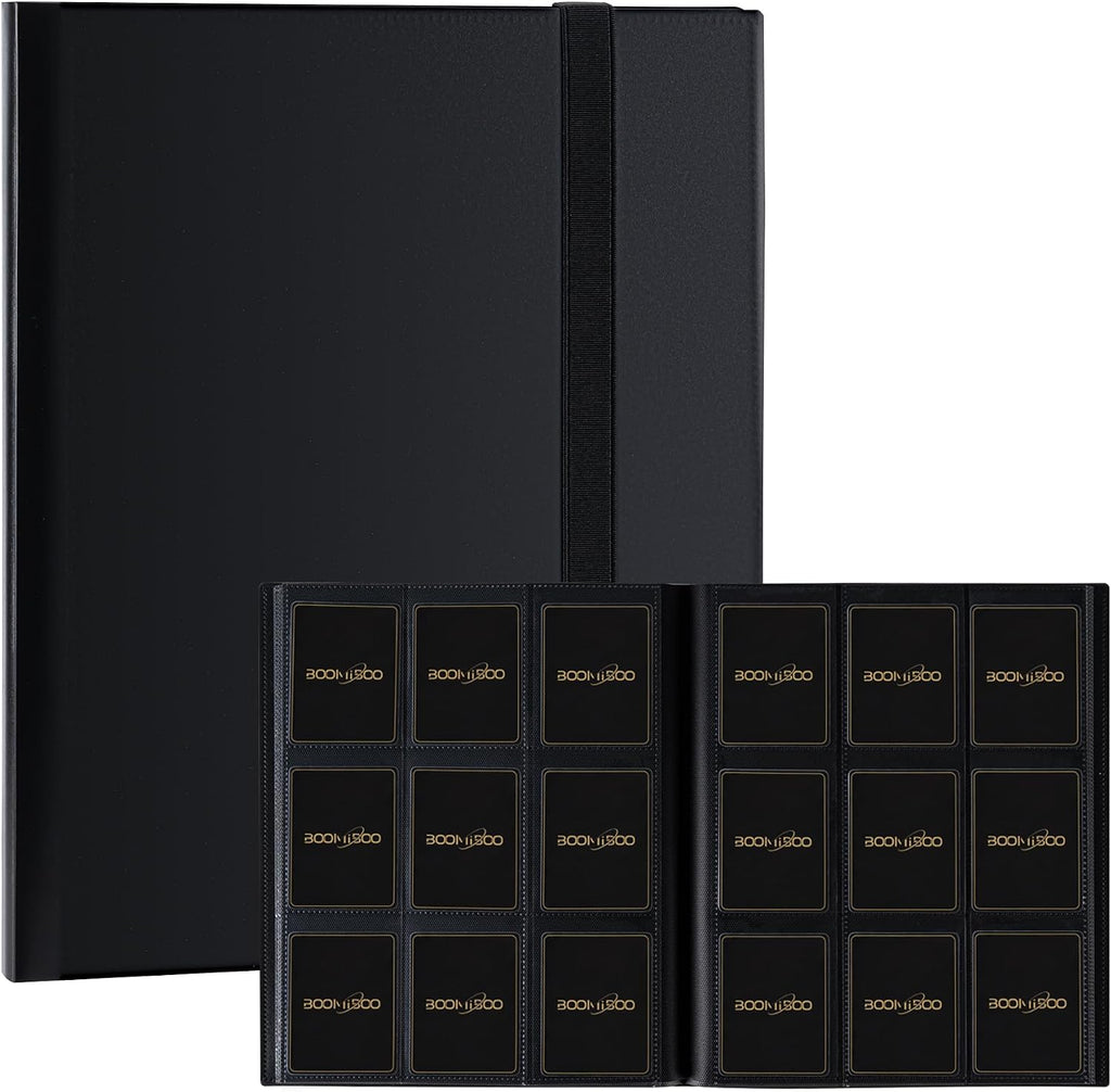 Card Binder 9 Pocket Storage 360 Card Binder,Trading Card Binder (Black) | Senior and Sturdy Side-Loading