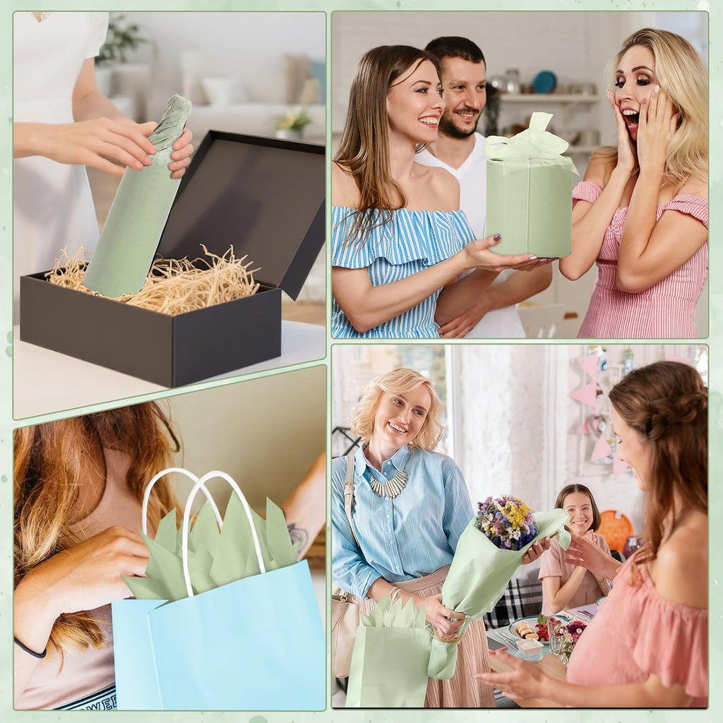 80 Sheets Sage Green Tissue Paper, 20 X 14 Inches