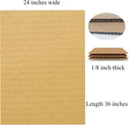 Corrugated Cardboard Sheets,24 x 36 x 1/8 inch, Flat Cardbords,12 Pack