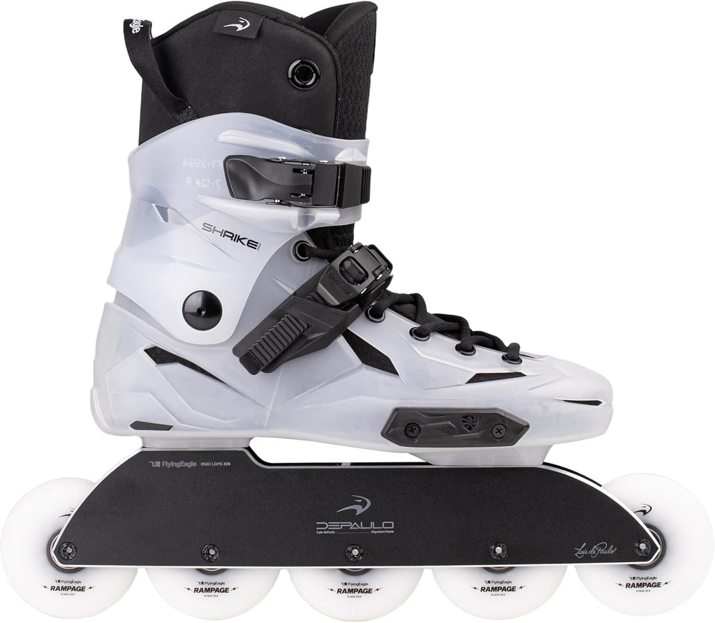 FlyingEagle Shrike Pro R5 Adult Inline Skates Men, Hard Boot Urban Freestyle Freeskates, CNC Rockered Frame, SHR 88A