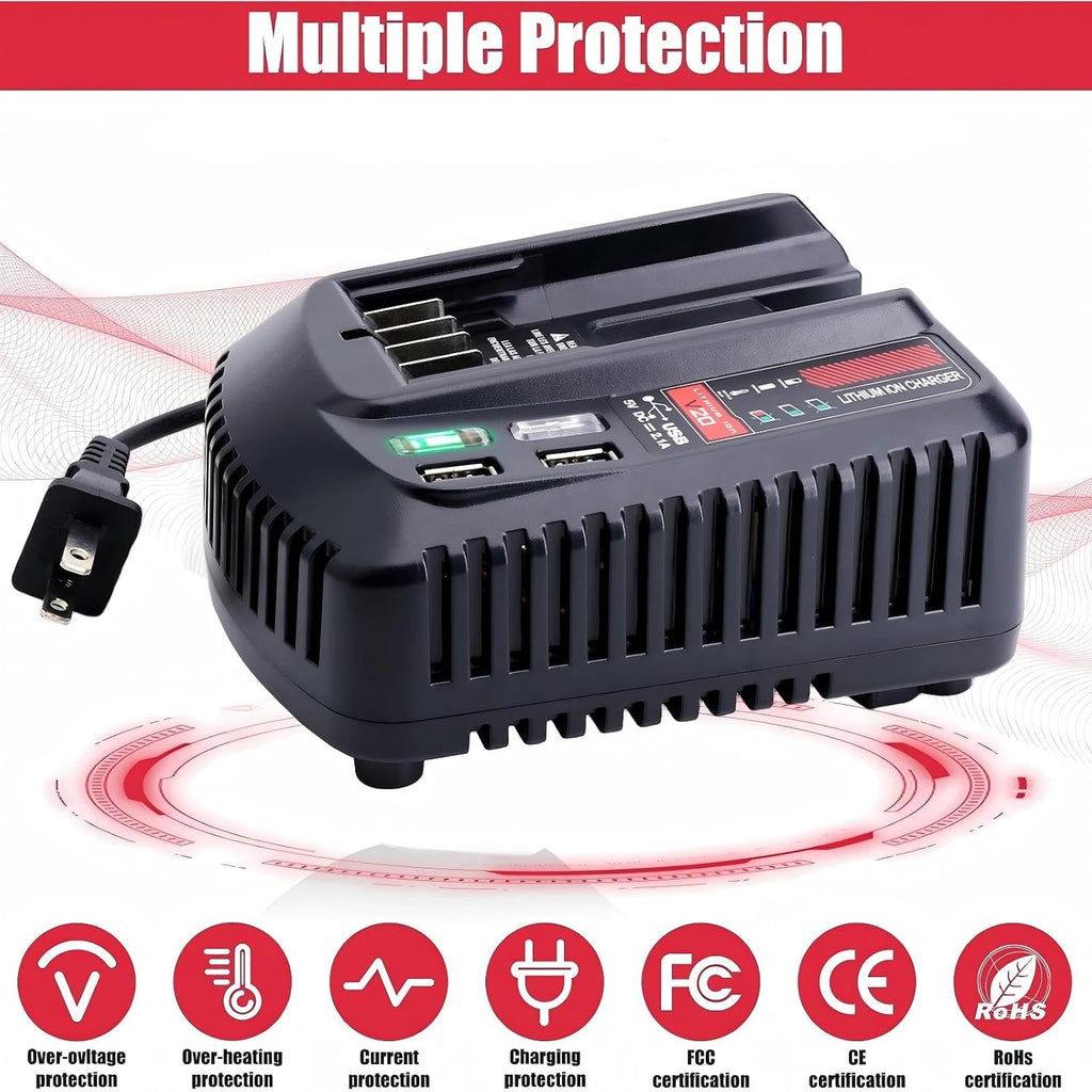 V20 Fast Battery Charger Compatible with Craftsman Battery CMCB204 CMCB202