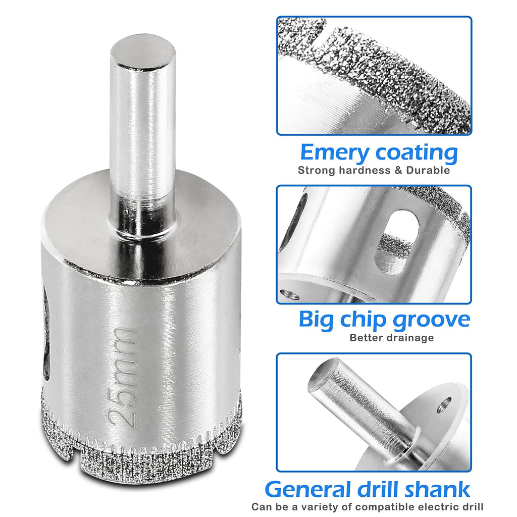 Luomorgo 25mm/1 inch Diamond Hole Saw Diamond Drill Bits, 2Pcs