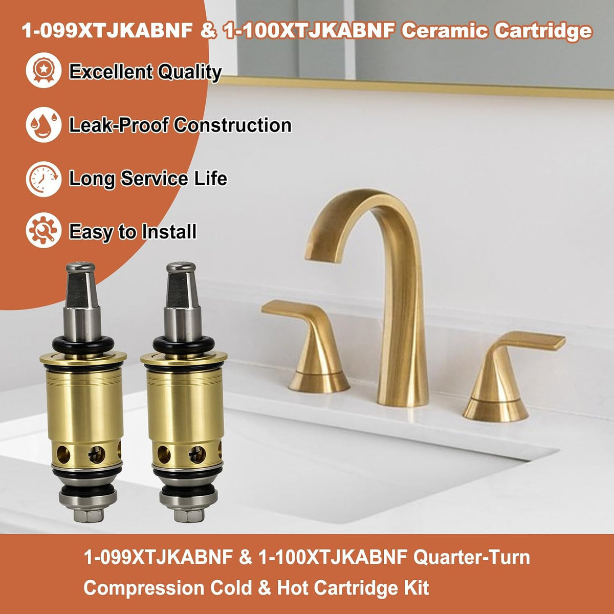 1-099XTJKABNF & 1-100XTJKABNF Quaturn Compression Cold & Hot Cartridge Kit