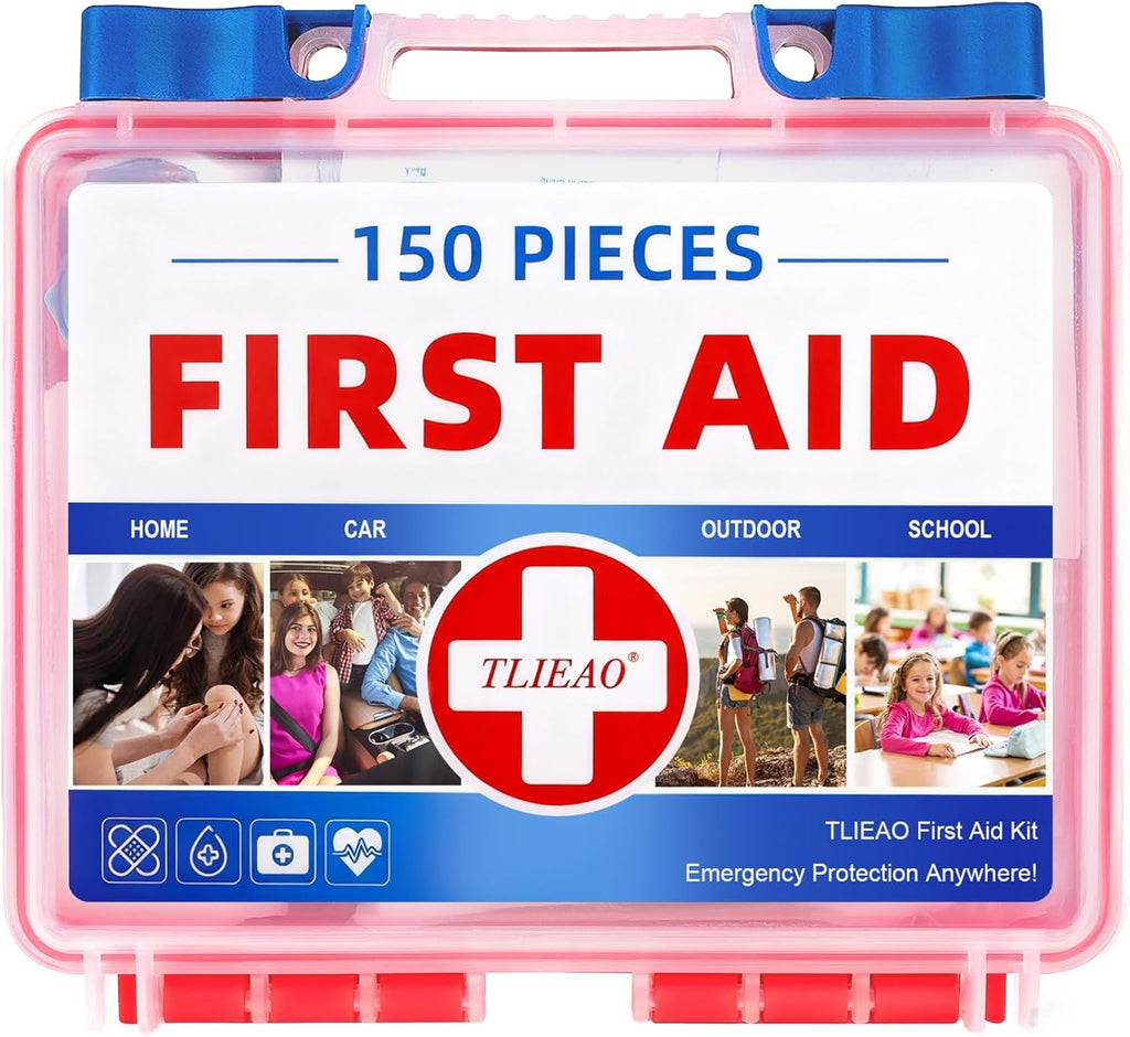 Mini First Aid Kit - 150 Pieces Emergency Medical Kit for Home, Car, Travel, Camping, Truck, Hiking, Sports, Office