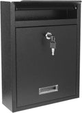 Locking Steel Mailbox, Wall Mounted - Post Office Box, Extra Large Space Secure, Comes with 2 Keys 3 Sets 0-9 Numbers