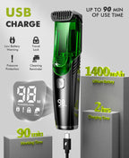 Vacuum Beard Trimmer for Men: Cordless Electric Trimmer for Less Mess