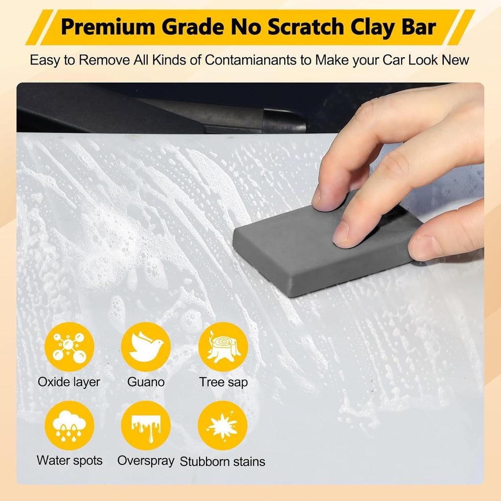 Car Clay Bar 4 Pack 400g, Premium Grade No Scratch Magic Clays Bars Detailing Cleaner Kit Glass Deatil Cleaning with