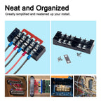 Terminal Block, 4/5/6 Circuits 600V 25A Dual Row Screw Terminal Strip 6 Set