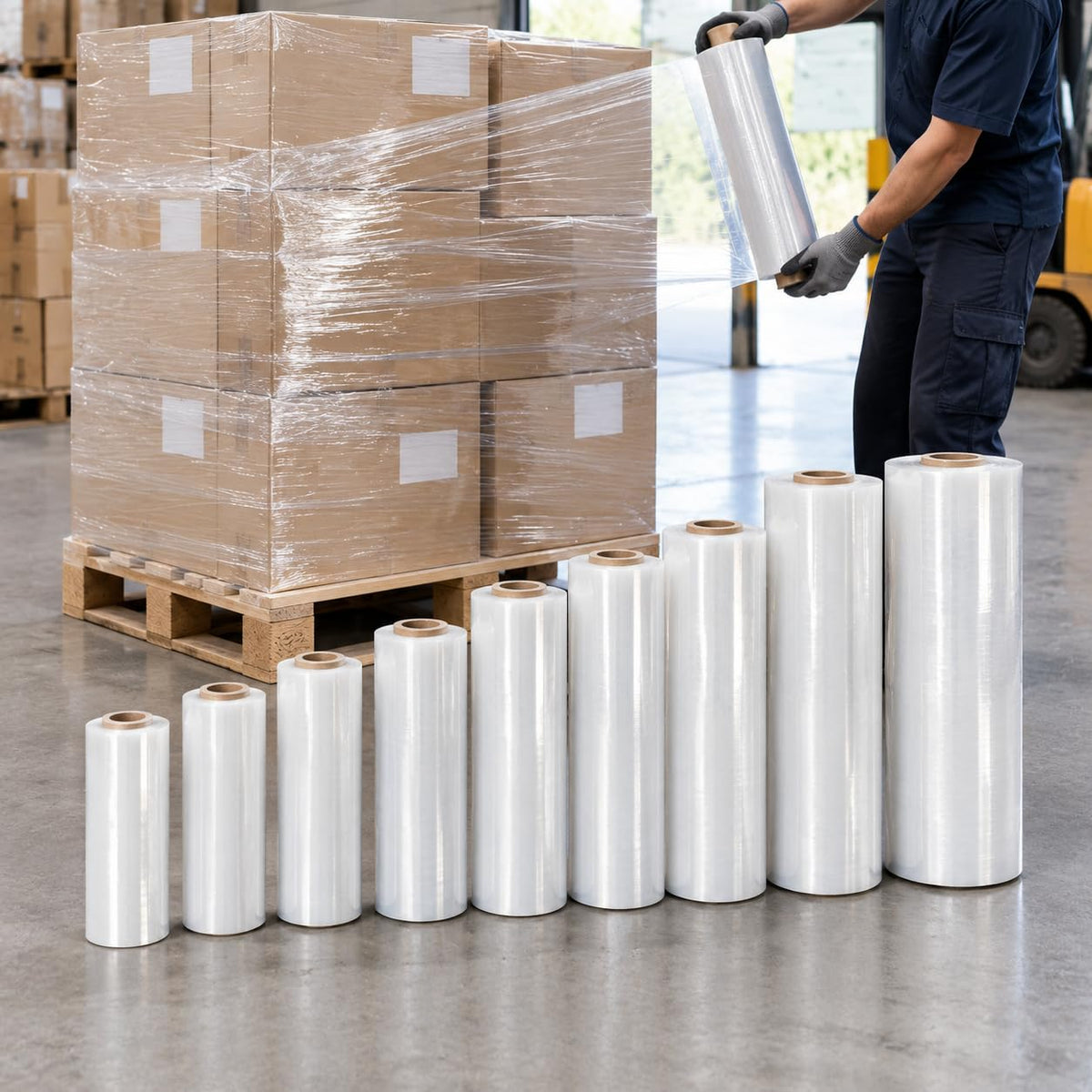 Stretch Film, Clear PE, Manual Wrapping, Clear 50cm, 2kg, 6 Rolls