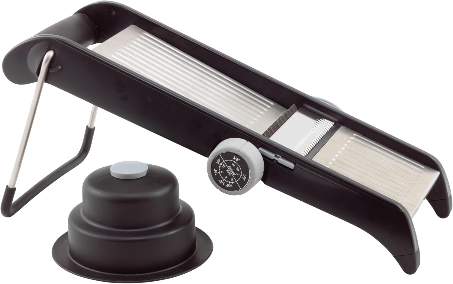 4 13/16" Mandoline Slice Set Plastic Mandoline Slicer Set with Handle | 4-setting rotary dial, Non-slip handguard