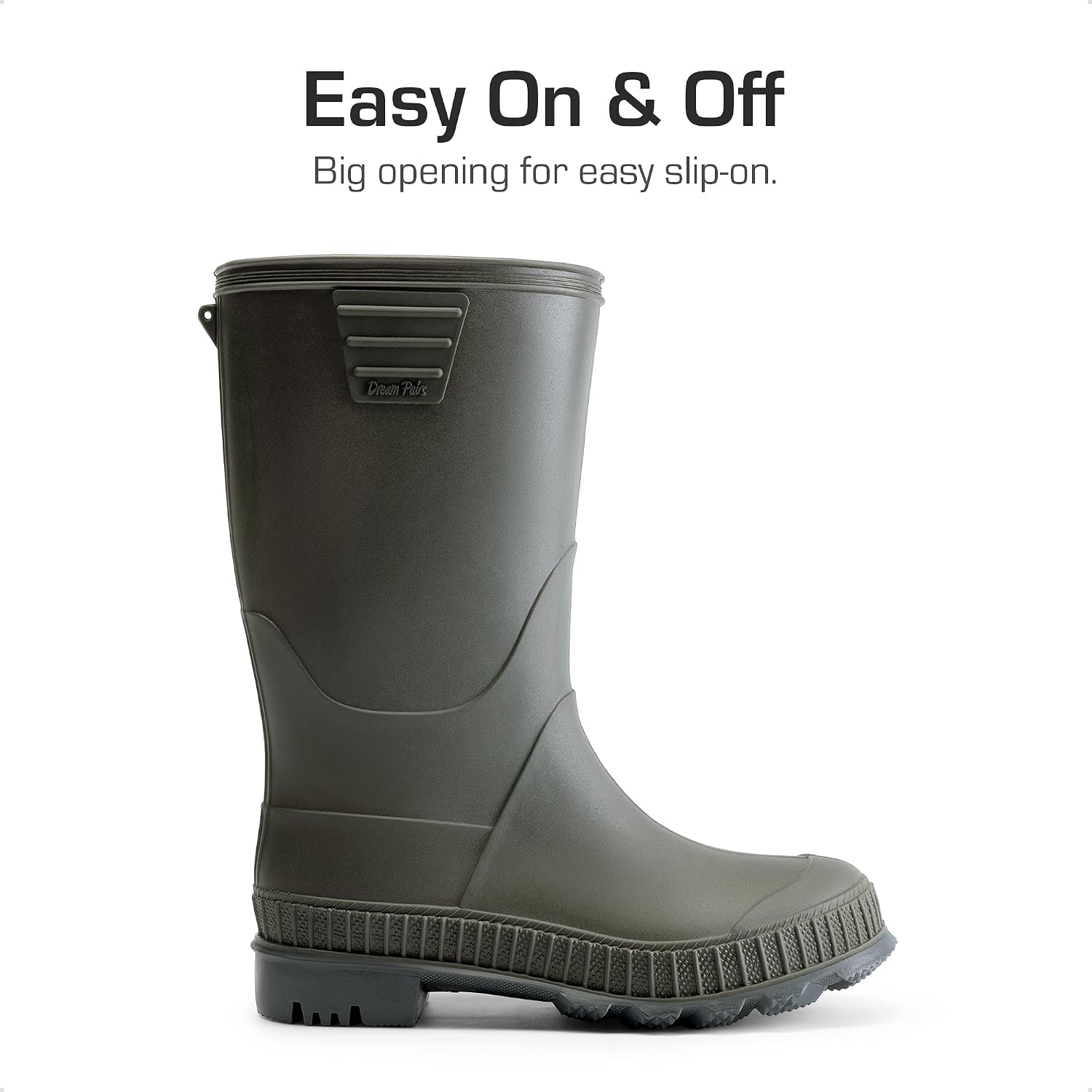 Kids Waterproof Outdoor Rain Boots | Lightweight,Non-Slip Outsole,Easy-On,Unisex Boys Girls,Outdoor Puddle Rainy Day
