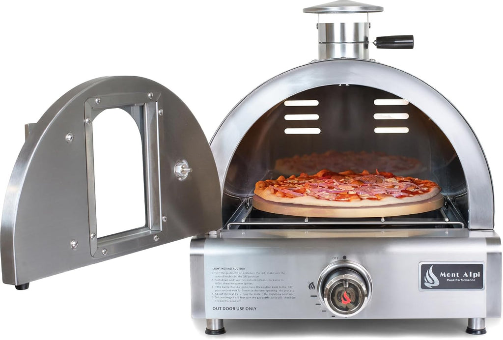 17"W x 18"D x 19"H Stainless Steel Premium Outdoor Kitchen Countertop Table Top Portable Propane Gas Pizza Oven with