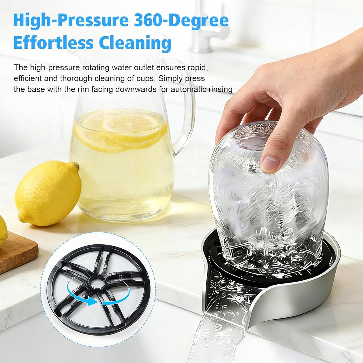 Glass Rinser for Kitchen Sink Glass Rinser with Pull-Out Spray