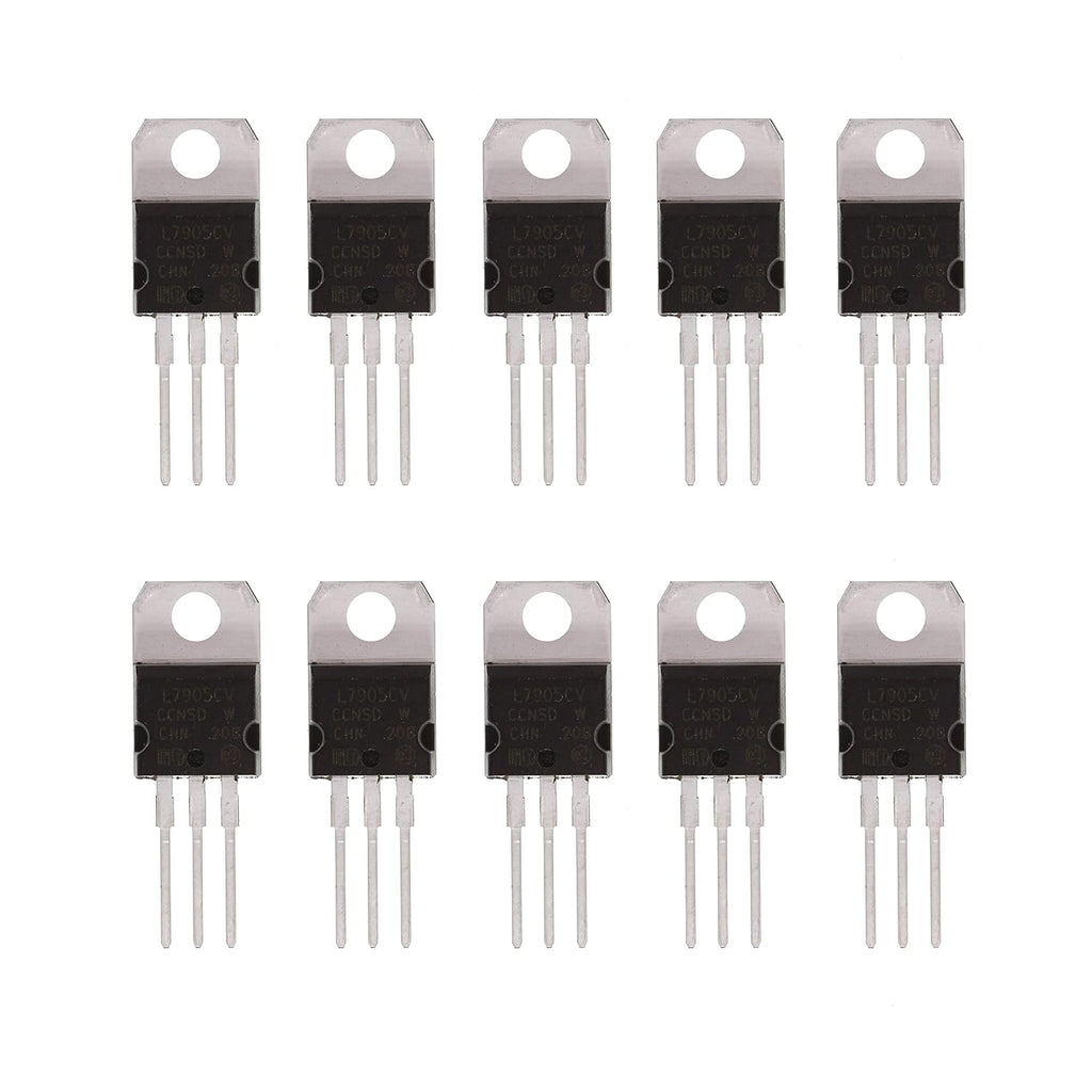 10 Pieces L7905CV L7905 1.5A 5V TO220 Negative Voltage Regulator