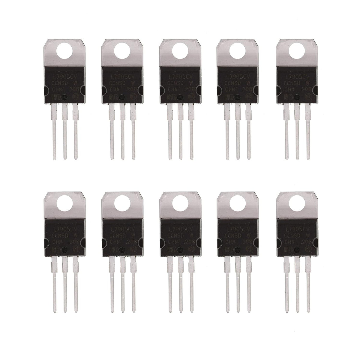 10 Pieces L7905CV L7905 1.5A 5V TO220 Negative Voltage Regulator