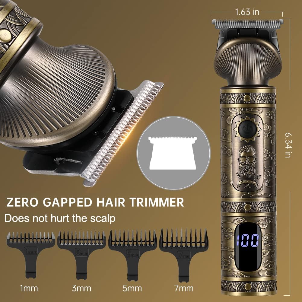 Beard Trimmer Kit Professional Hair Clipper Zero Gapped T-Blade Electric Shaver Razor Nose Body Trimmer for Men