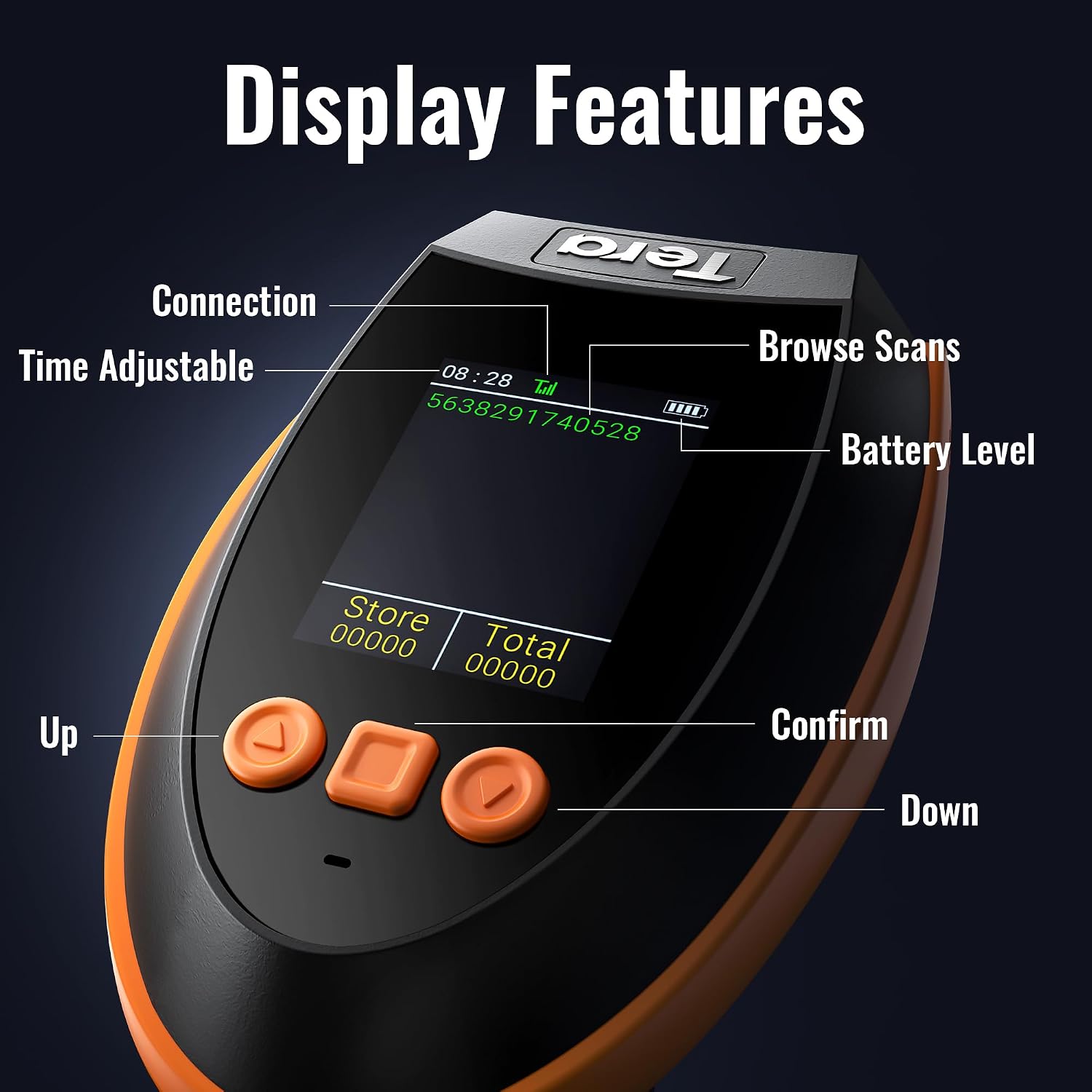 Barcode Scanner Wireless with Screen: Pro Version 1D 2D QR with Setting Keypad Charging Cradle Works with Bluetooth