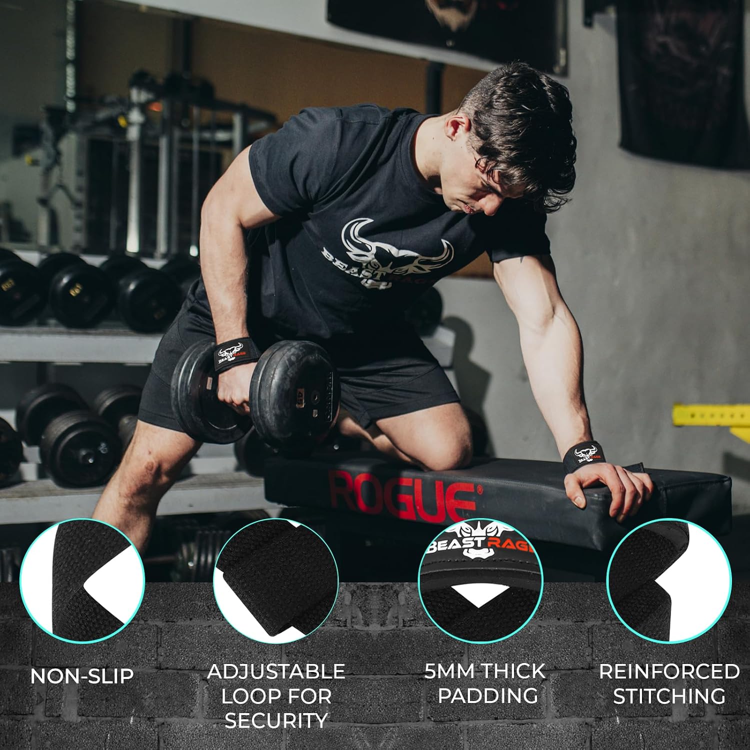 Lifting Wrist Straps for Weightlifting, Straps Gym Grip Power Workouts Lifting Straps Padded Neoprene & Premium