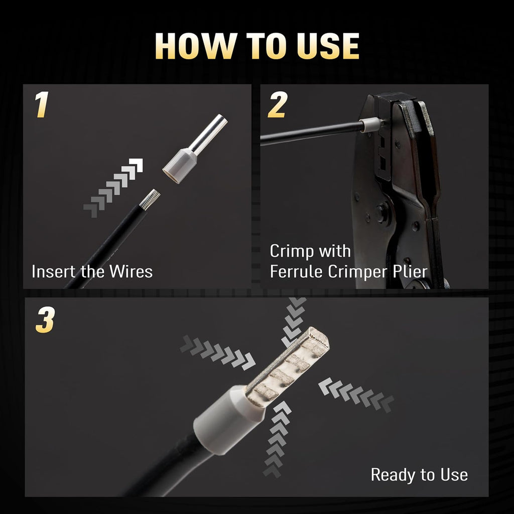 2000 PCS Wire Ferrule Kit, 22-10 AWG Premium Terminals Connectors