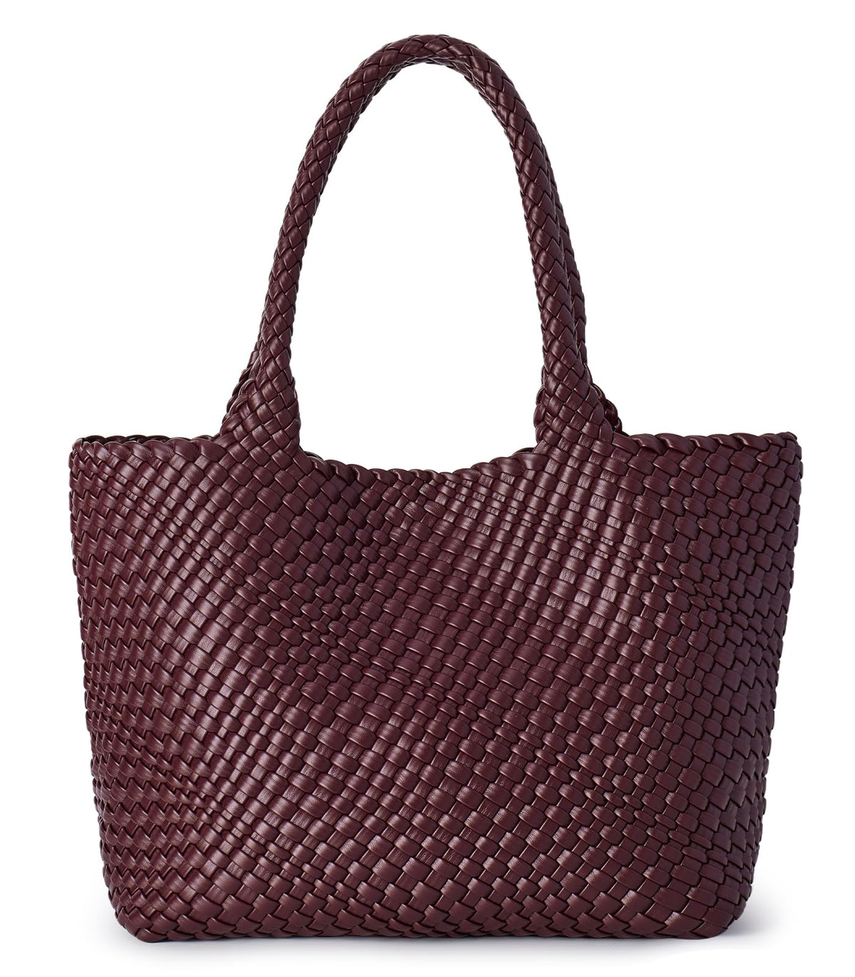 Woven Tote Bag for Women Soft Vegan Leather Large Shoulder Bag