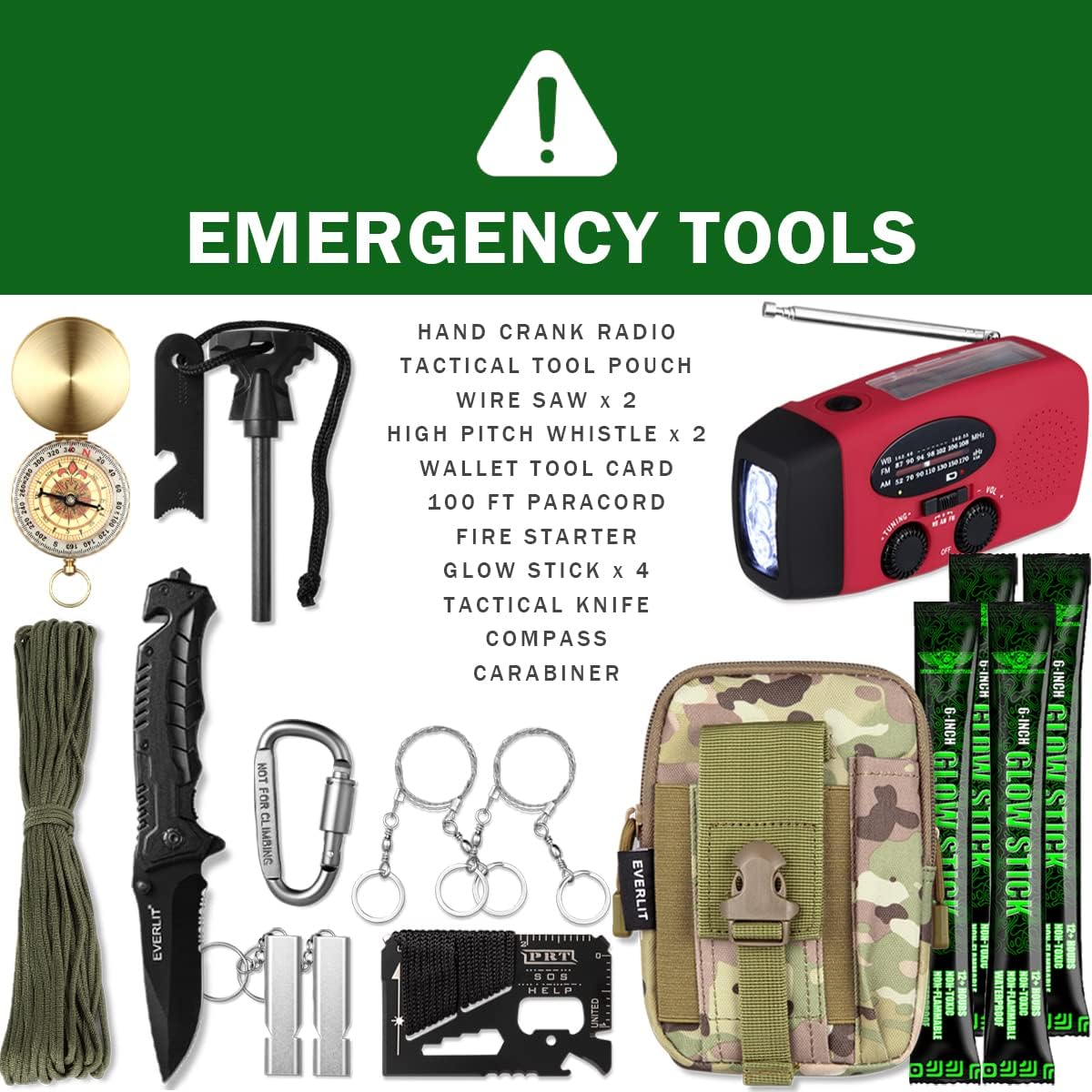 Complete 72 Hours Earthquake Bug Out Bag Emergency Survival Kit for Family. Be Prepared for Hurricanes, Floods