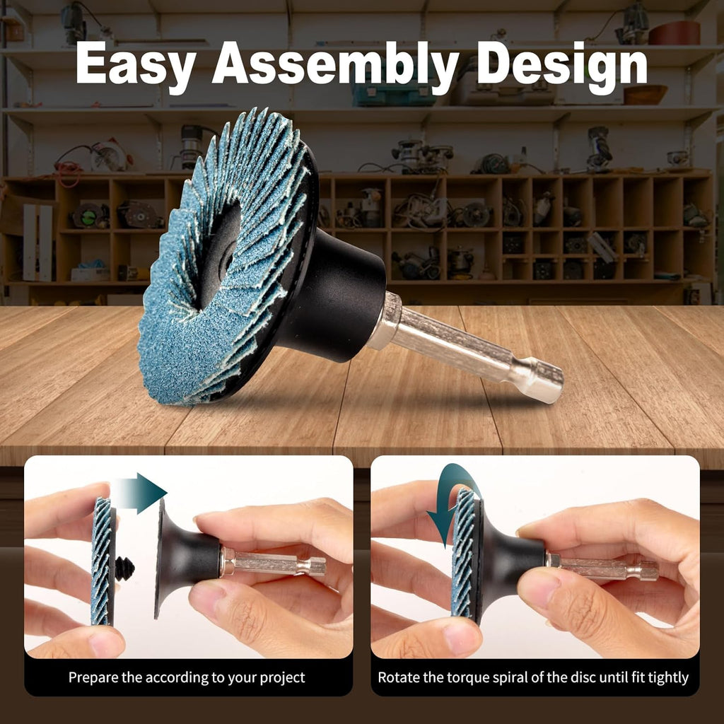 HOMO FABER 50Pcs Die Grinder Sanding Discs, 2 Inch Flap Discs Roll Lock