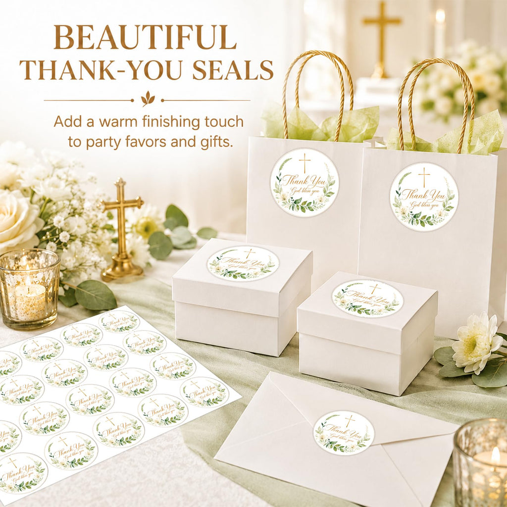 120 Pcs Christian Thank You Stickers, 2 Inch God Bless Labels