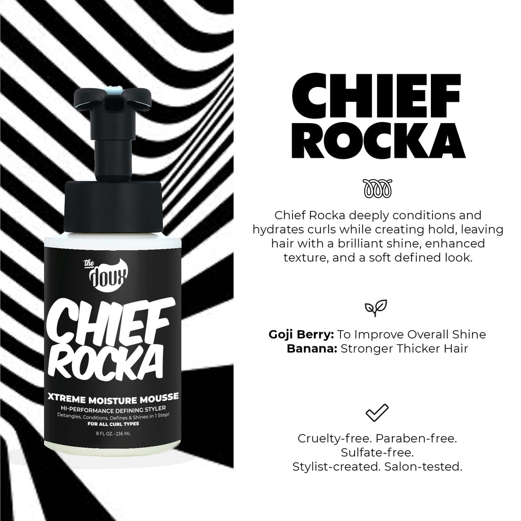 CHIEF ROCKA Xtreme Moisture Mousse, Curl Defining Foam, 8 oz