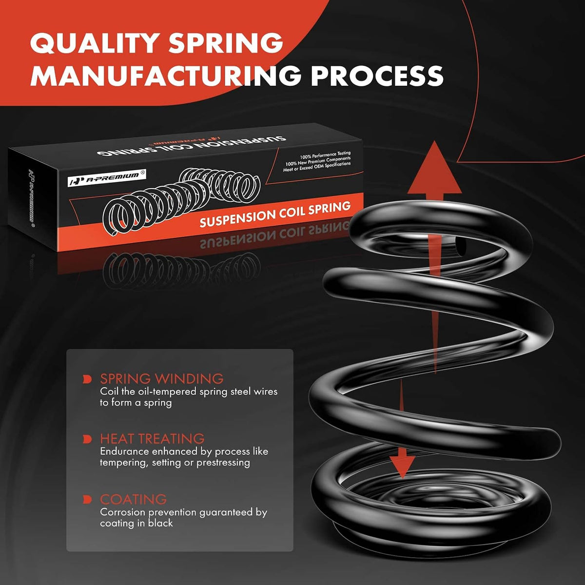 A-Premium Front Suspension Coil Spring Set Compatible with Toyota