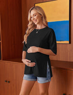 4 Packs Maternity Shirts Split Side Pregnancy Workout Tops