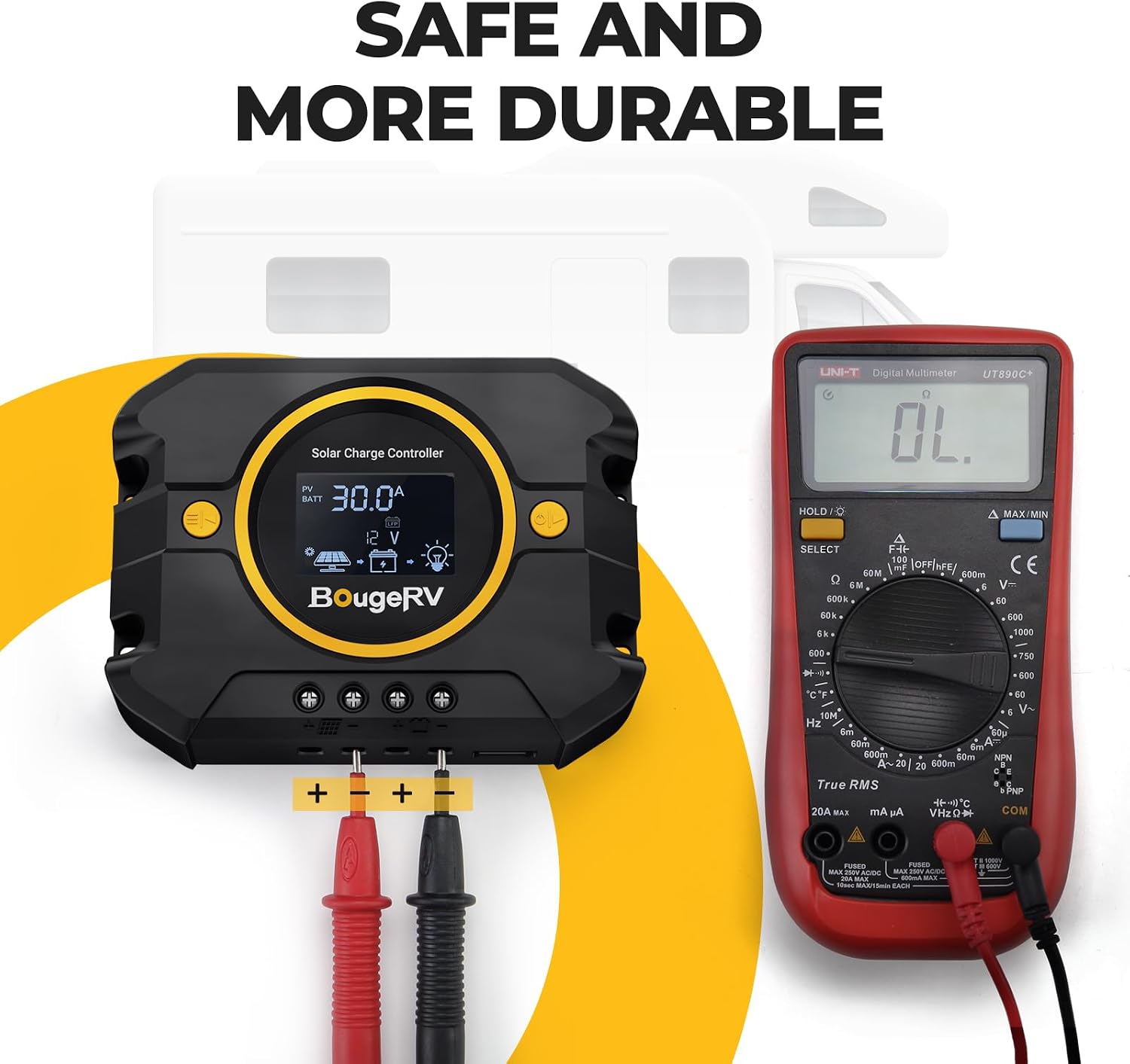 Li 30A PWM Solar Charge Controller 12V 24V, with Backlit Display, USB Port, Negative Ground Battery Intelligent
