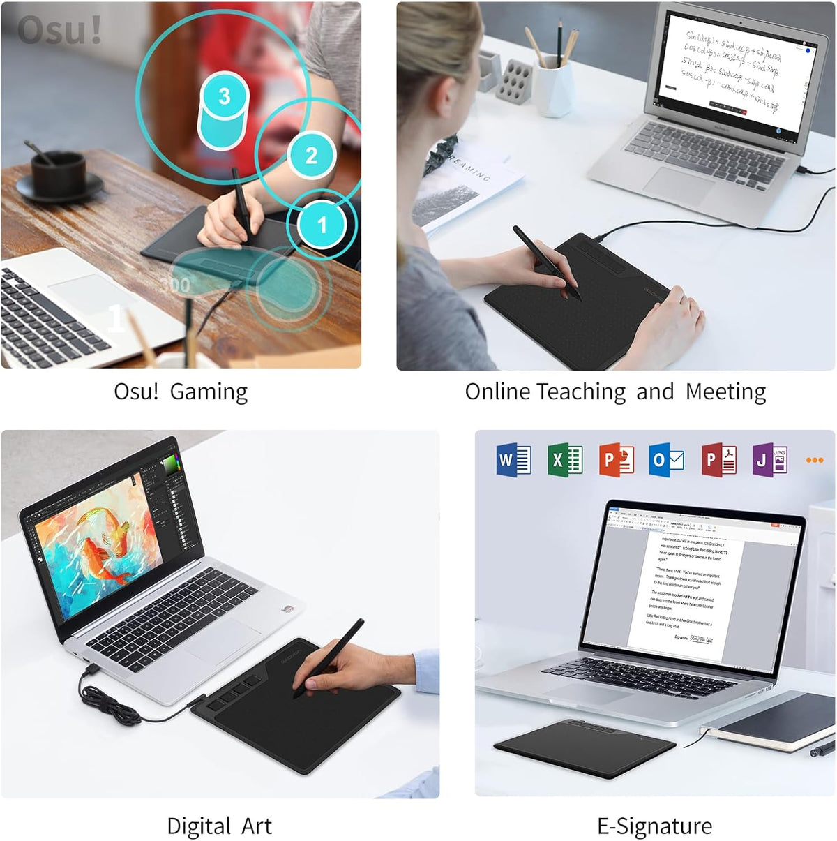 S620 Graphics Drawing Tablet, 6.5x4, 8192 Pressure & 4 Hot Keys