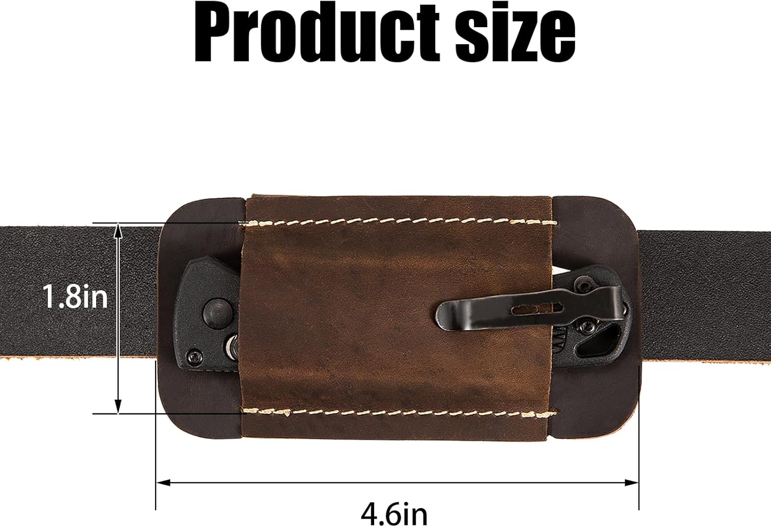 Knife Sheath,Leather Knife Sheath for Belt,Horizontal Carry Pocket Knife Holder,EDC Belt Organizer,Handmade Compact