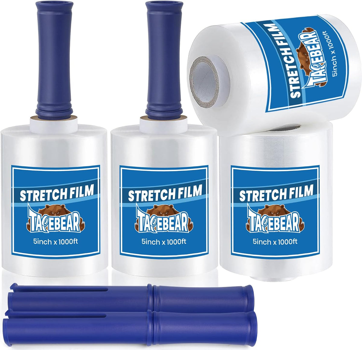 Mini Clear Stretch Wrap Film with Handle 80 Gauge 5" x 1000Ft
