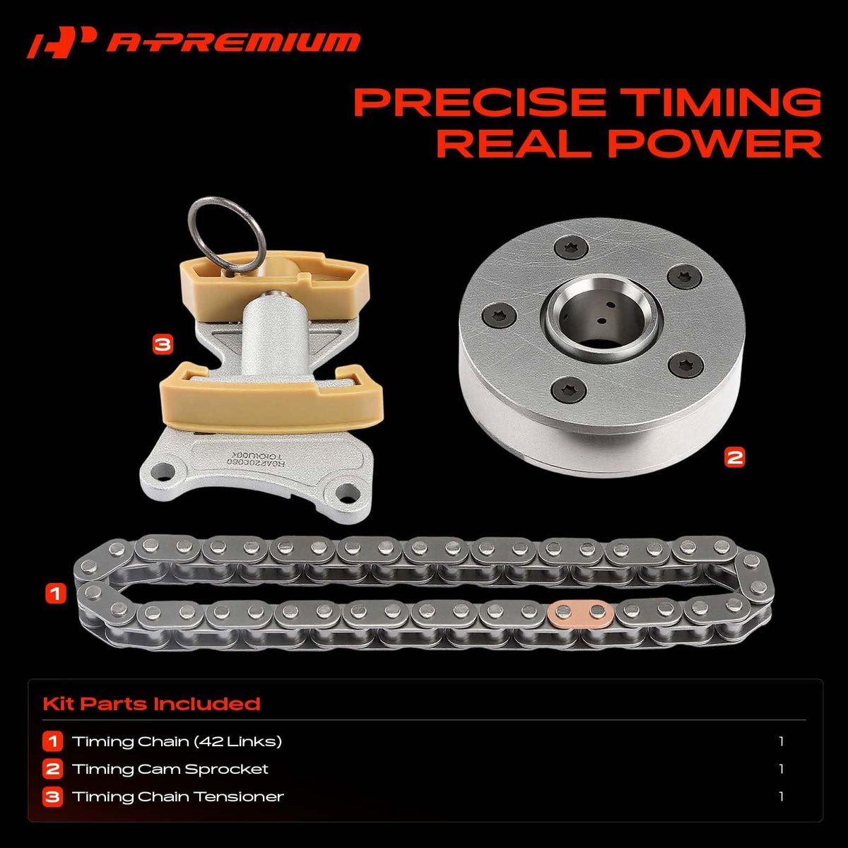 A-Premium Engine Timing Chain Kit W/Tensioner Compatible with VW, Audi 2.0L
