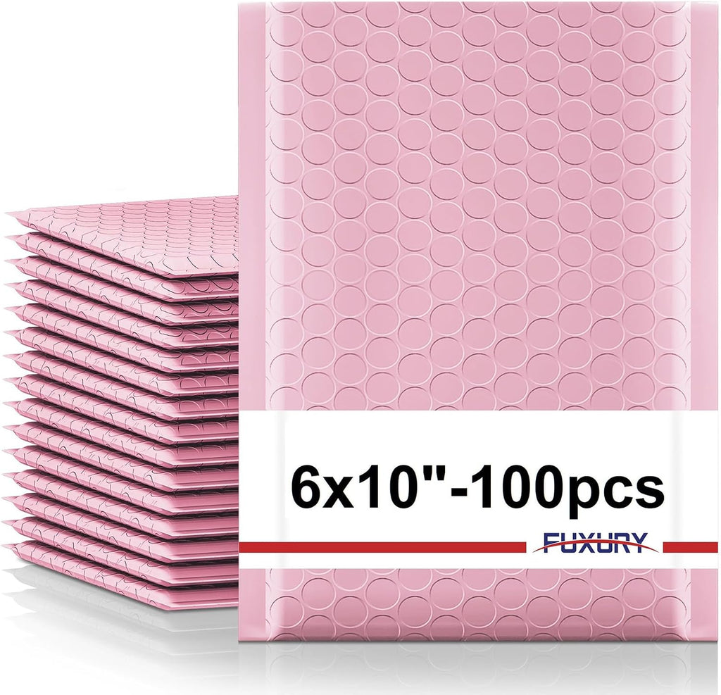 Bubble Mailers 6x10" 100 Pack Light Pink Padded Envelopes Self Seal