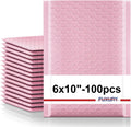 Bubble Mailers 6x10" 100 Pack Light Pink Padded Envelopes Self Seal