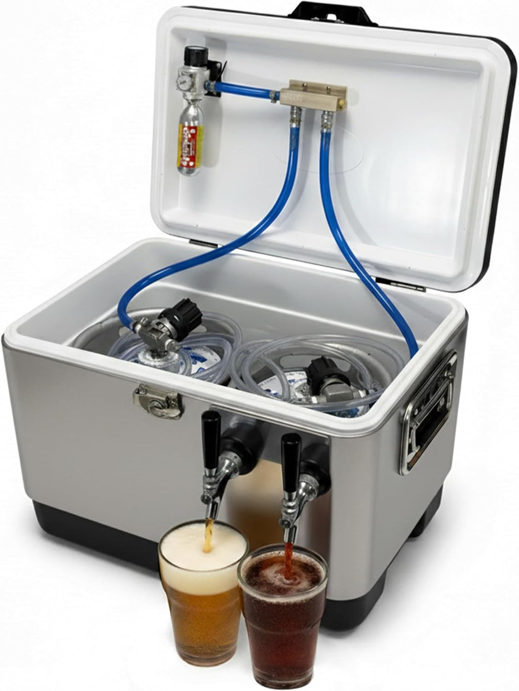 ColdOne Duo Portable Kegerator, (2) Two Gallon Kegs, Batch Craft Coctails, Easy Fill