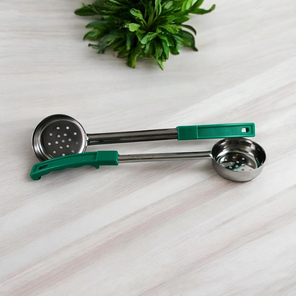 4 oz Slotted Stainless Steel Portion Control Ladle Spoodle - [Pack of 2] | Commercial-Grade Spoodle for Portioning