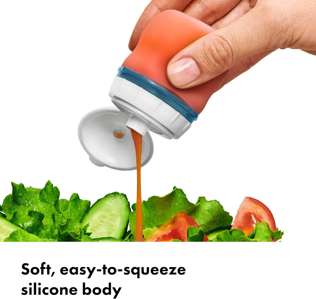 OXO Good Grips Prep & Go Silicone Squeeze Bottles 2 Pack-2.3oz, Ocean Blue