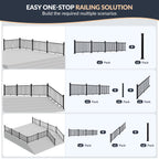 4 Pack 36 in x 6 ft Modular Aluminum Deck Railing Kit with Light