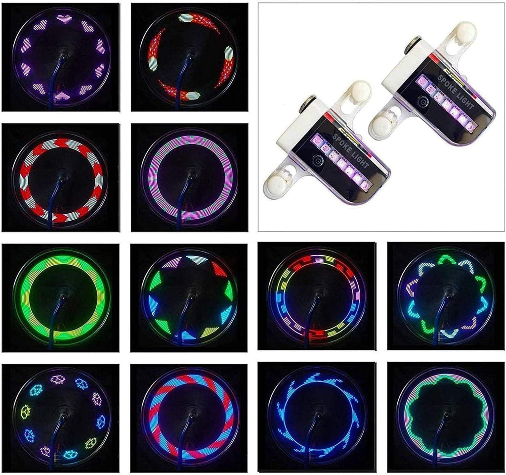 Bike Wheel Lights (2 Pack) - Waterproof LED Bicycle Spoke Tire Lights - 30 Different Patterns Change - Bike