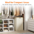 170L Double Laundry Hamper with Lid and Removable Bag, Beige