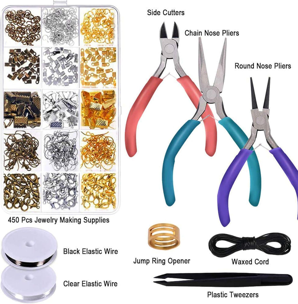 Jewelry Repair Kit with Jewelry Pliers, Jewelry Making Tools, Beading String and Jewelry Making Supplies for Jewelry