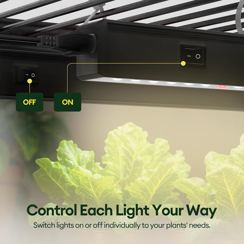 T5 Grow Lights for Indoor Plants 2FT, Red-Enhanced Full Spectrum 5000K Grow Light, 60W(4 x 15W), Grow Light Strips
