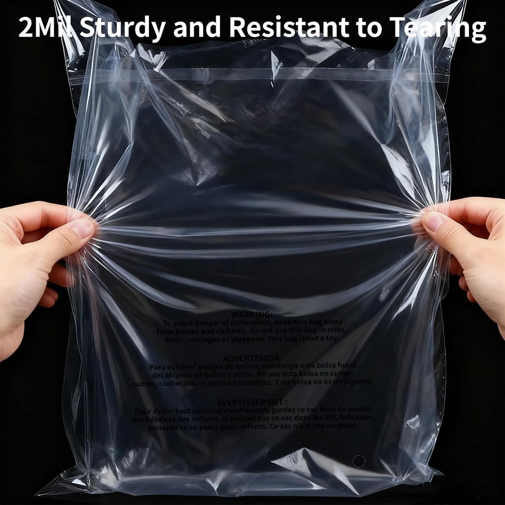 400 Counts Self Seal Clear Poly Bags with Suffocation Warning, 6x9" 8x10" 9x12" 11x14" Resealable Cellophane Plastic