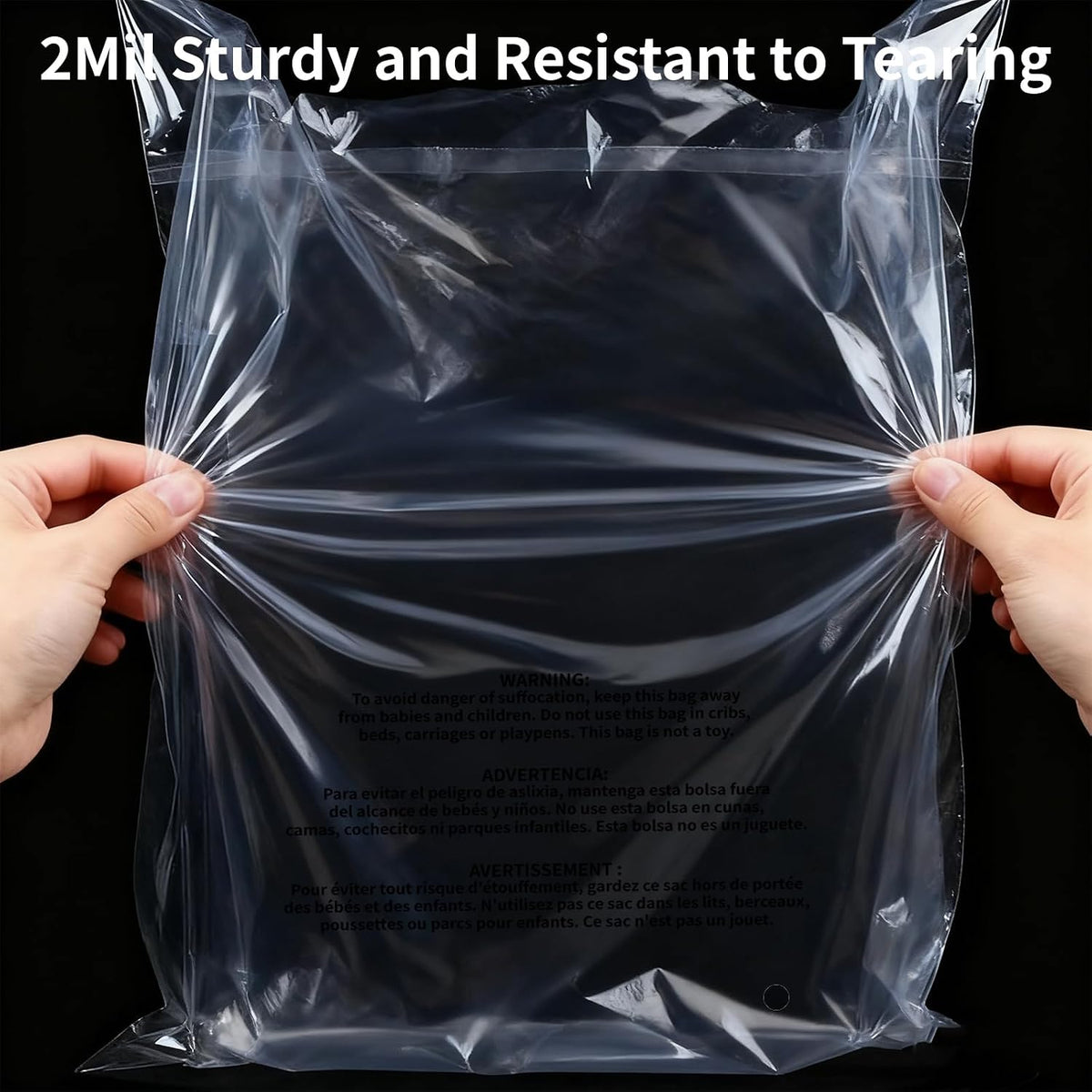400 Counts Self Seal Clear Poly Bags with Suffocation Warning, 6x9" 8x10" 9x12" 11x14" Resealable Cellophane Plastic