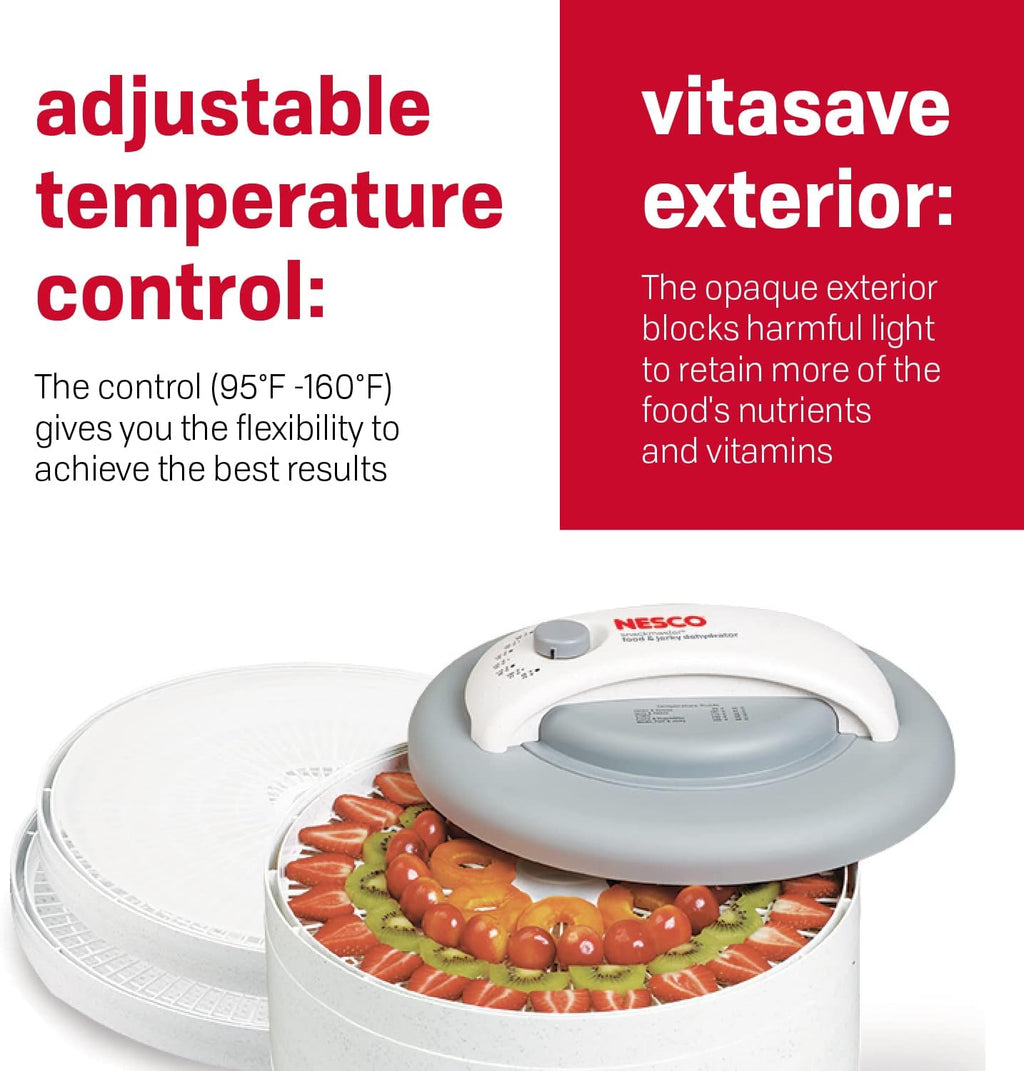 FD-61WHCK Snackmaster Encore Food Dehydrator with Jerky Gun Kit for Great Snacks and Jerky, 6 Trays, Gray, 1 Count