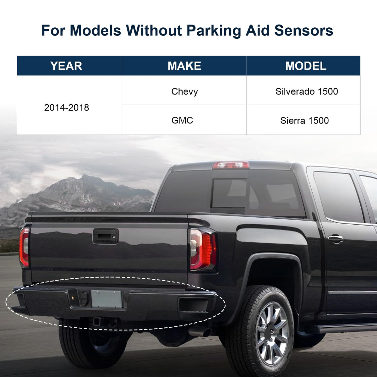 Rear Step Bumper Assembly Replacement For Chevy Silverado 1500 2014-2018