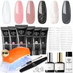 Poly Gel Nail Kit 6 Colors with 8W Nail Lamp Poly Extension Gel